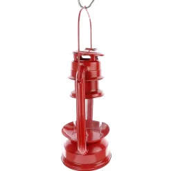 Mangeoire lanterne rouge à suspendre, hauteur 23 cm, pour oiseaux