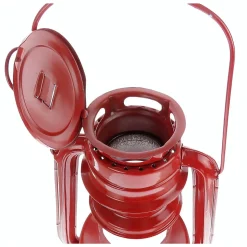 Mangeoire lanterne rouge à suspendre, hauteur 23 cm, pour oiseaux