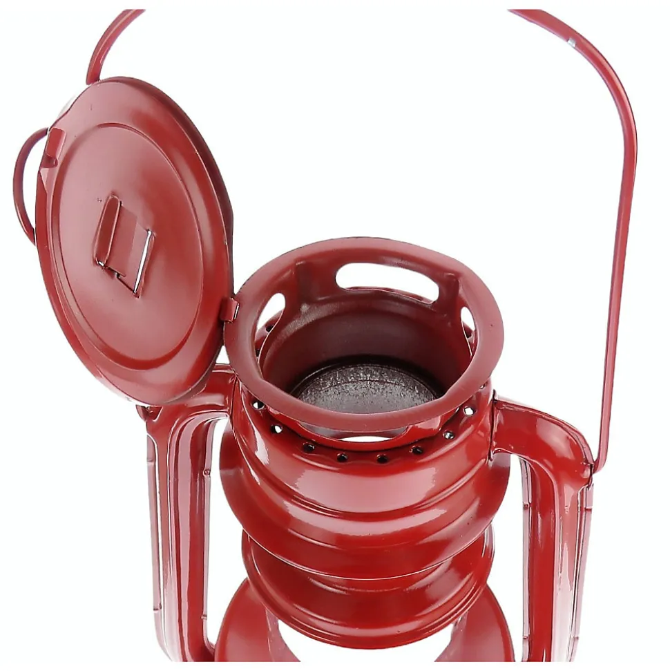 Mangeoire lanterne rouge à suspendre, hauteur 23 cm, pour oiseaux