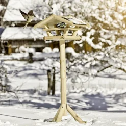 Mangeoire oiseaux avec trépied - Marron