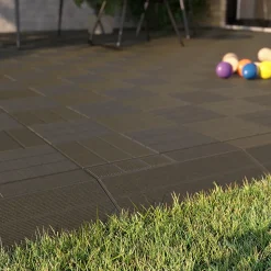 Marche de terrasse composite marron Angara Klikstrom 40 x 20 cm