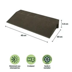 Marche de terrasse composite marron Angara Klikstrom 40 x 20 cm
