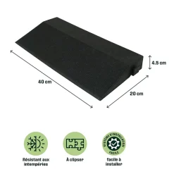 Marche de terrasse composite aspect pierre anthracite Angara Klikstrom 40 x 20 cm