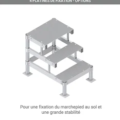Marchepied aluminium 2 marches - Largeur 1.50m - MP2-150