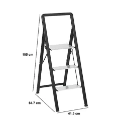 Marchepied en aluminium gris 3 marches H105cm - Gris- 5five