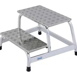 Marchepied Krause 805027 - 2 marches, hauteur de travail 2,40 m, aluminium robuste