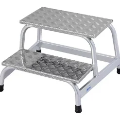 Marchepied Krause 805027 - 2 marches, hauteur de travail 2,40 m, aluminium robuste