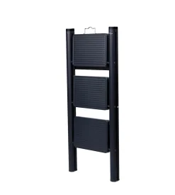 Marchepied pliable 3 marches en acier noir Vigar