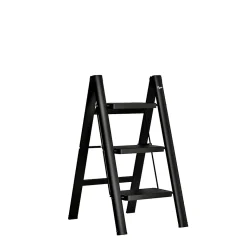 Marchepied pliable 3 marches en acier noir Vigar