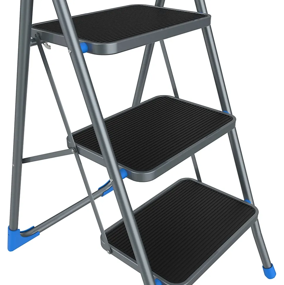 Marchepied pliable Mac Allister acier couleur bleu H.72,6 cm charge maxi 150 kg