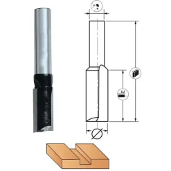 Mèche à Rainer Droite Carbure D.16 mm x Q. 12 x Lu. 50 mm x Lt. 110 mm Z2+1 - Idéale pour Défonçage Menuserie - Diamwood