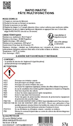 Metolux Rapid Mastic noir spécial Acier