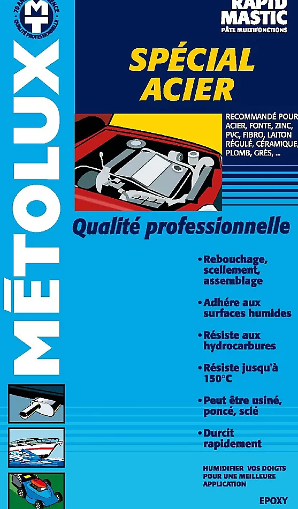 Metolux Rapid Mastic noir spécial Acier