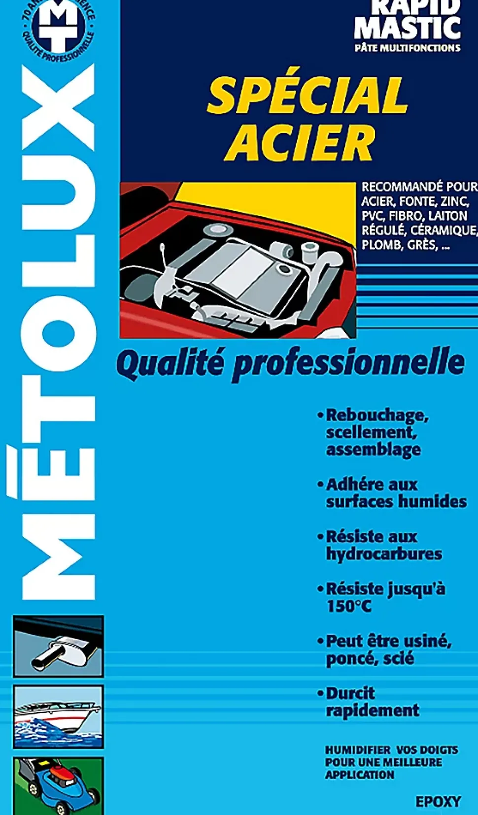 Metolux Rapid Mastic noir spécial Acier