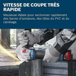 Meuleuse angle sans fil 11.5 cm gws 18 18 V 800 W Batterie 5 Ah bosch professional