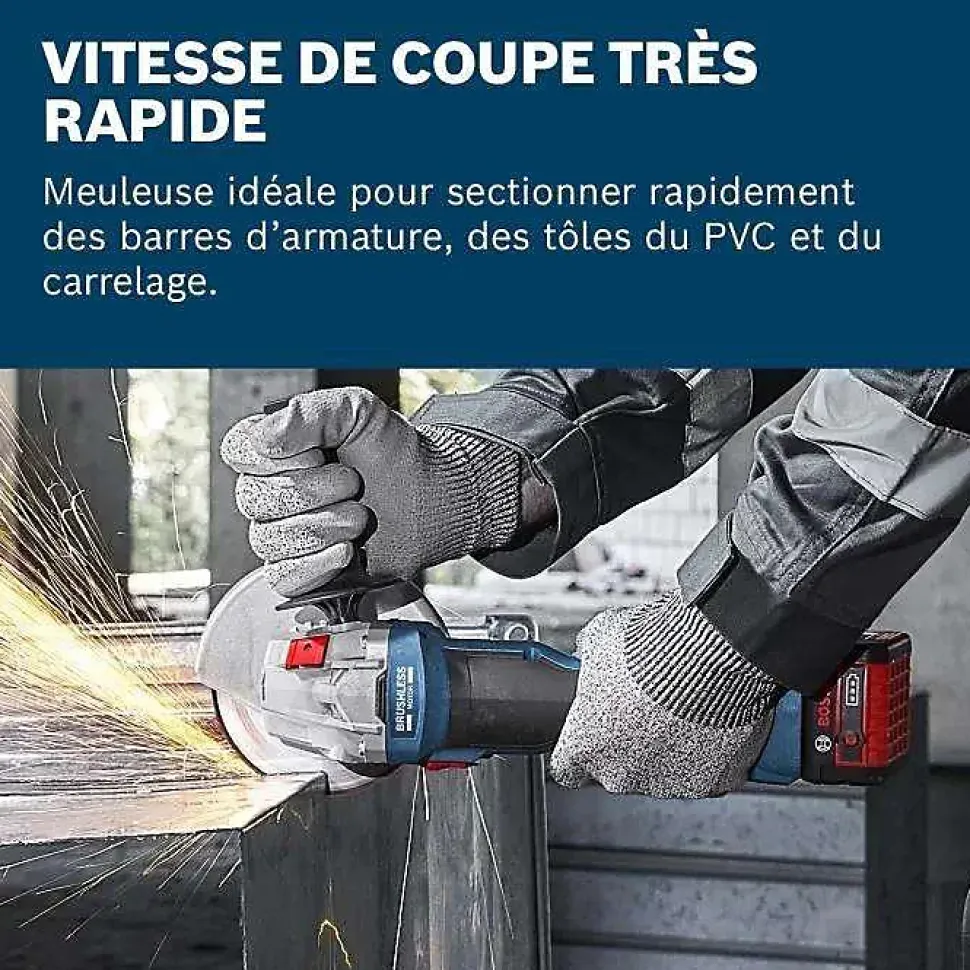Meuleuse angle sans fil 11.5 cm gws 18 18 V 800 W Batterie 5 Ah bosch professional