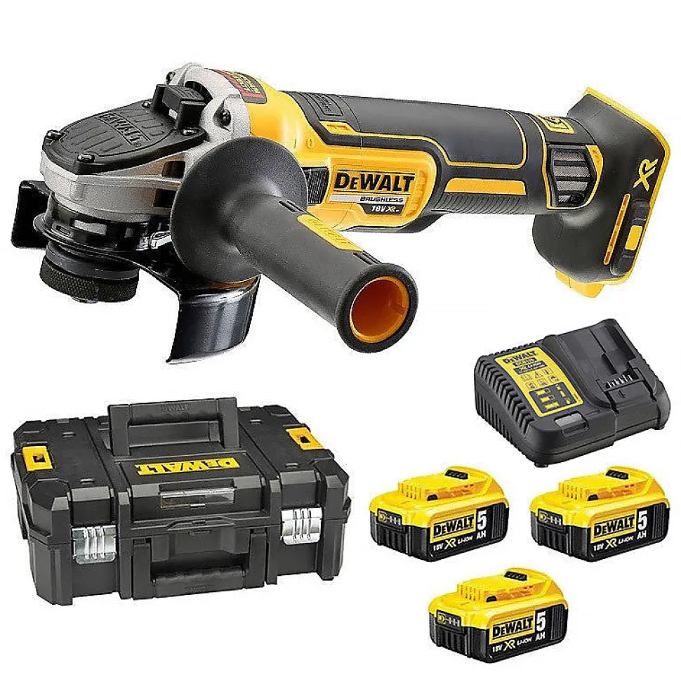 Meuleuse angle sans fil dewalt dcg405p3 18 V 1000 W Batterie 5.0 Ah 12.5 cm