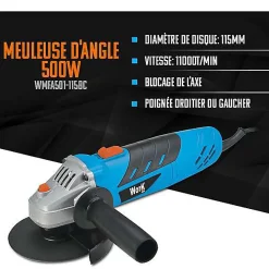 Meuleuse d'angle 115 mm 500W - Workmen