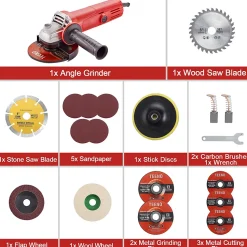 Meuleuse d'angle 1000 Watt, 12000 rpm (disque de 125 mm) pour couper et poncer, polir, le métal, le bois