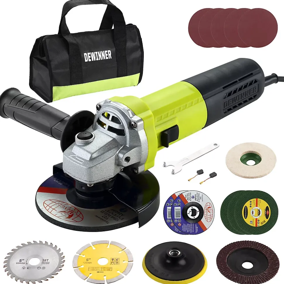 Meuleuse D'angle 125mm 1000W 2000-12000 trs/min Avec 20 Accessoires, Meuleuses D'angle Avec Sac à Main en Toile, Disqueuse 125 mm