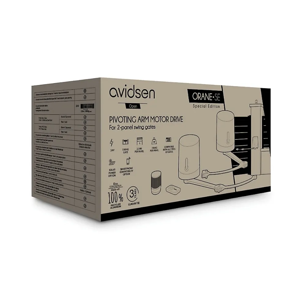 motorisation Avidsen Orane SE avec batterie de secours pour portail battant