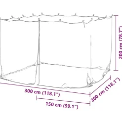 Moustiquaire d'extérieur 220 mailles noire 300 x 300 x 200 cm vidaXL