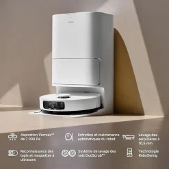 MOVA E30 Ultra - Robot Aspirateur Laveur avec Vidage Automatique - Nettoyage Automatique des Serpillieres - Technologie RoboSwin