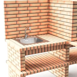 MOVELAR - Barbecue Préfabriqué à Bois et Charbon Luxor Royal Gourmet (Gris, Orange - 382x94x268 cm) REF : 3512/2 - Usage Extérieur