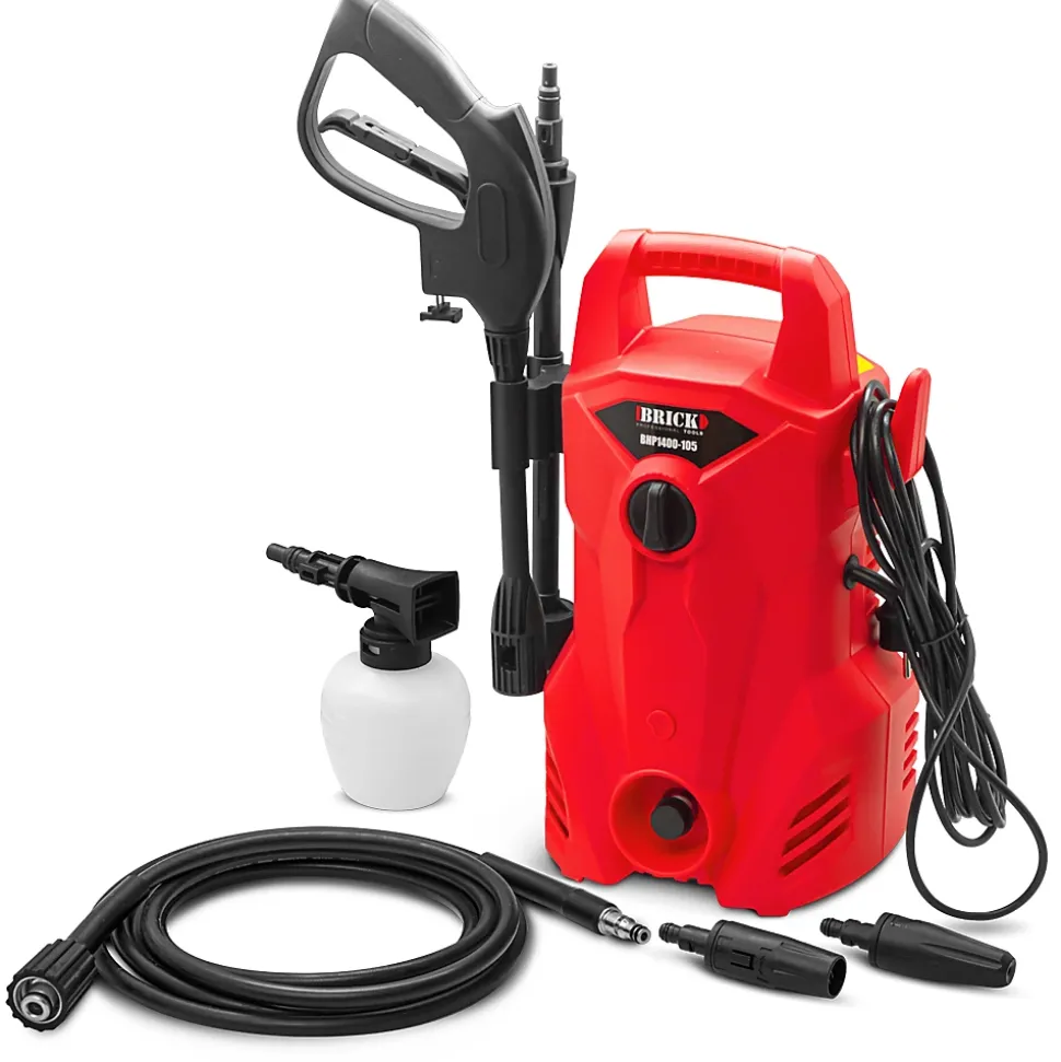 Nettoyeur haute pression 1400W - 105 bars - Buse turbo et buse rotative - Brick