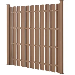 neu.holz Kit de 2 Clôtures Barrière Brise Vue Brise Vent Bois Composite (WPC) Brun 185 x 376 cm