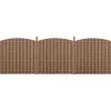 neu.holz 3 Pièces de Clôture Barrière Brise Vue Brise Vent Bois Composite WPC Demi-cercle Arrondi Brun 185 x 562 cm