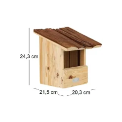 Nichoir pour oiseaux avec toît en écorce Rouge gorge