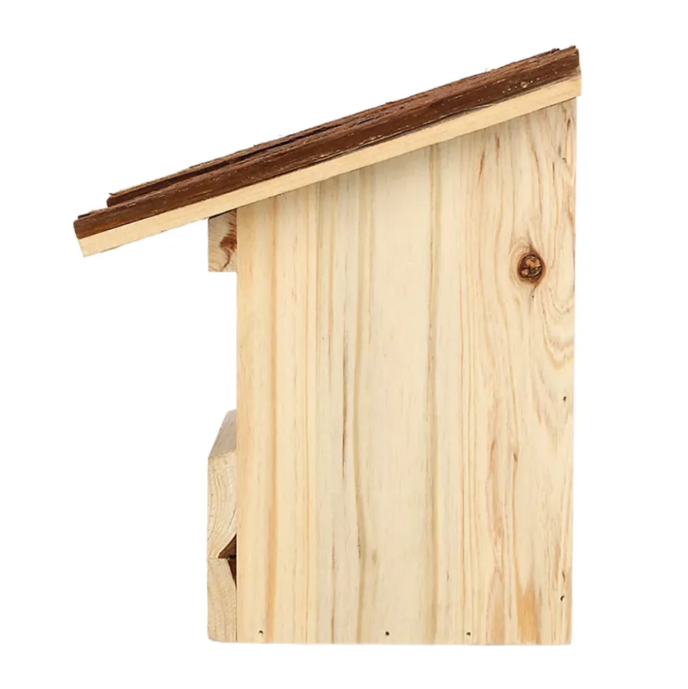 Nichoir pour oiseaux avec toît en écorce Rouge gorge