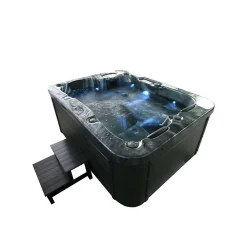 Outdoor Whirlpool BLACK MARBLE Avec escalier et couverture thermique