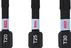 Pack 3 embouts Torx 6 pans IMPACT Bosch 2608522479 - acier S2, compatible visseuses à percussion