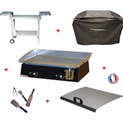Pack plancha électrique PLANCHAELEC LUX 600 CARBON - CHARIOT ODEON 600