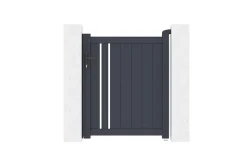 Pack portail battant 3x1,2m GIONA + Portillon GIONA H.1,2m gris