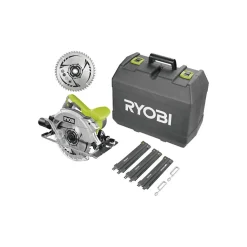 Pack RYOBI Scie circulaire RCS1600-K2B - 1600W - 66mm - 1 lame 48 dents - 1 lame 24 dents - guide de coupe - RAK03SR