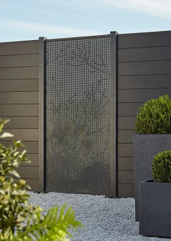 Panneau Branches Neva L.179 x H.88 cm aluminium anthracite