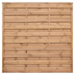 Panneau droit de clôture Arve 2 en bois traité marron ép.30 mm L. 180 x H.180 cm