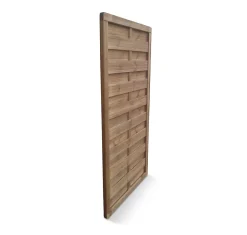 Panneau droit de clôture Darling en bois traité marron ép.40 mm L. 90 x H.180 cm
