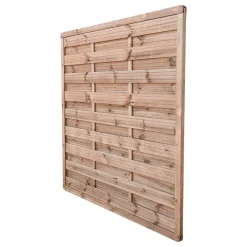 Panneau droit de clôture Darling en bois traité marron ép.40 mm L. 180 x H.180 cm
