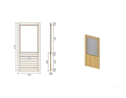 Panneau pour pergola avec fenêtre 1,01x2,17m - ALT16