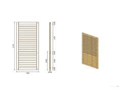 Panneau pour pergola avec persienne 1,01x2,17m - ALT17