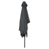Parasol centré droit rectangulaire ouverture manivelle gris foncé L.3m x H.2m GoodHome Kasane