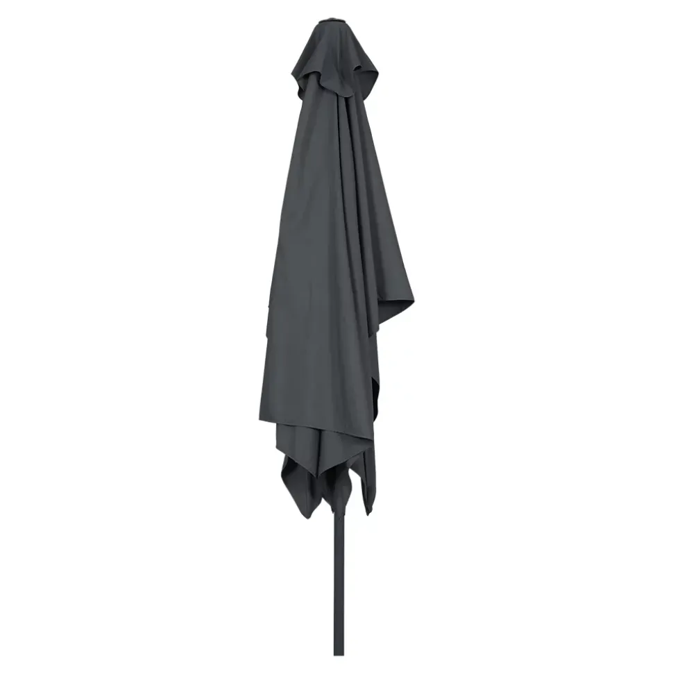 Parasol centré droit rectangulaire ouverture manivelle gris foncé L.3m x H.2m GoodHome Kasane