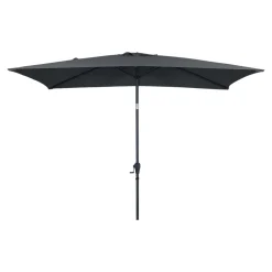 Parasol centré droit rectangulaire ouverture manivelle gris foncé L.3m x H.2m GoodHome Kasane