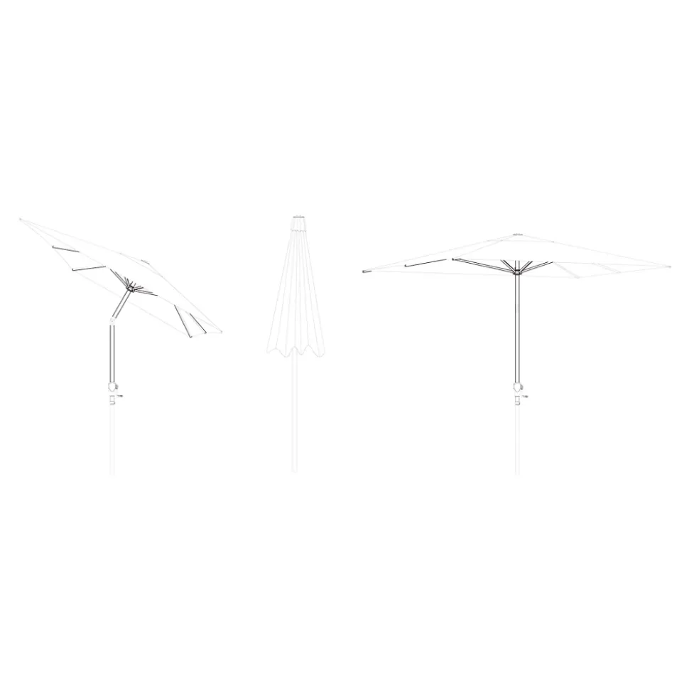 Parasol centré droit rectangulaire ouverture manivelle gris foncé L.3m x H.2m GoodHome Kasane