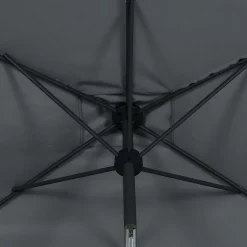 Parasol centré droit rectangulaire ouverture manivelle gris foncé L.3m x H.2m GoodHome Kasane