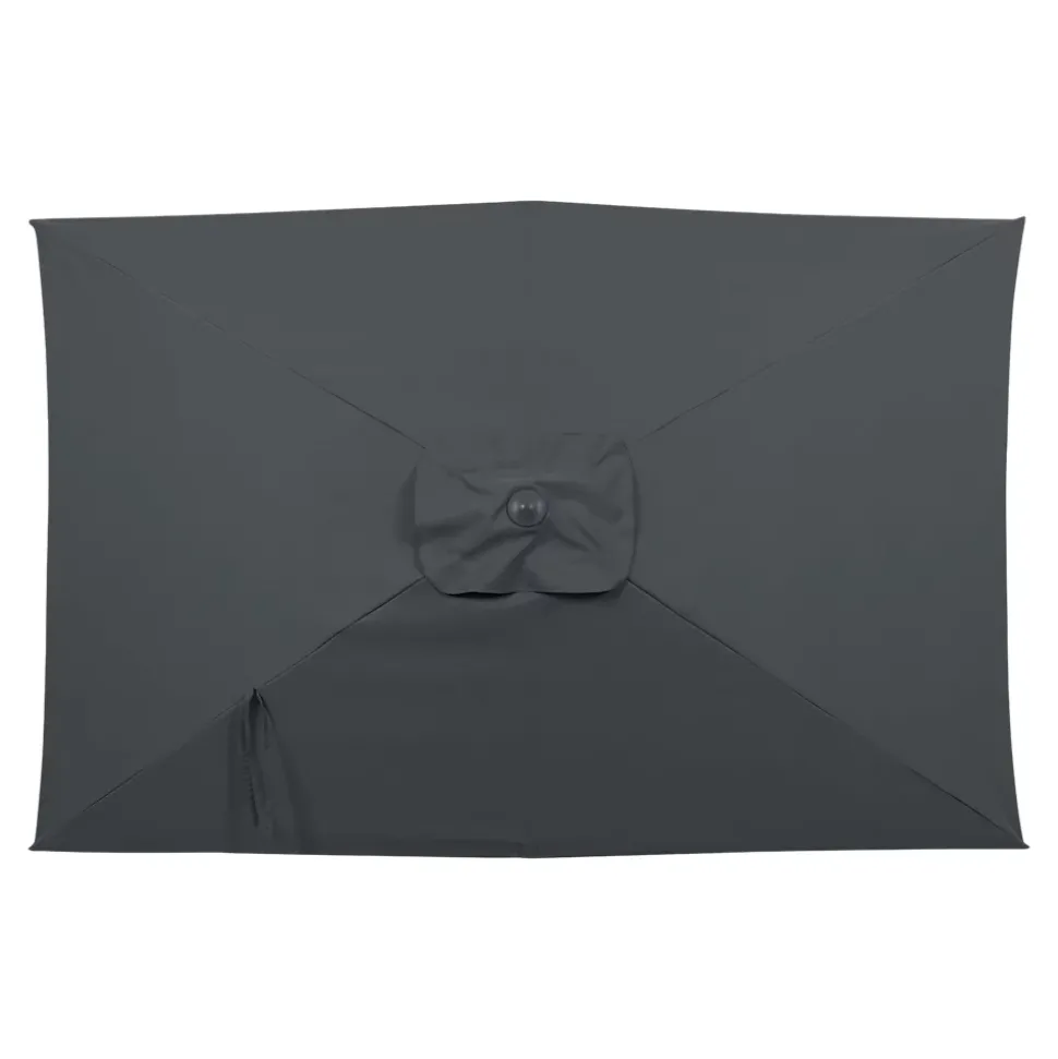 Parasol centré droit rectangulaire ouverture manivelle gris foncé L.3m x H.2m GoodHome Kasane